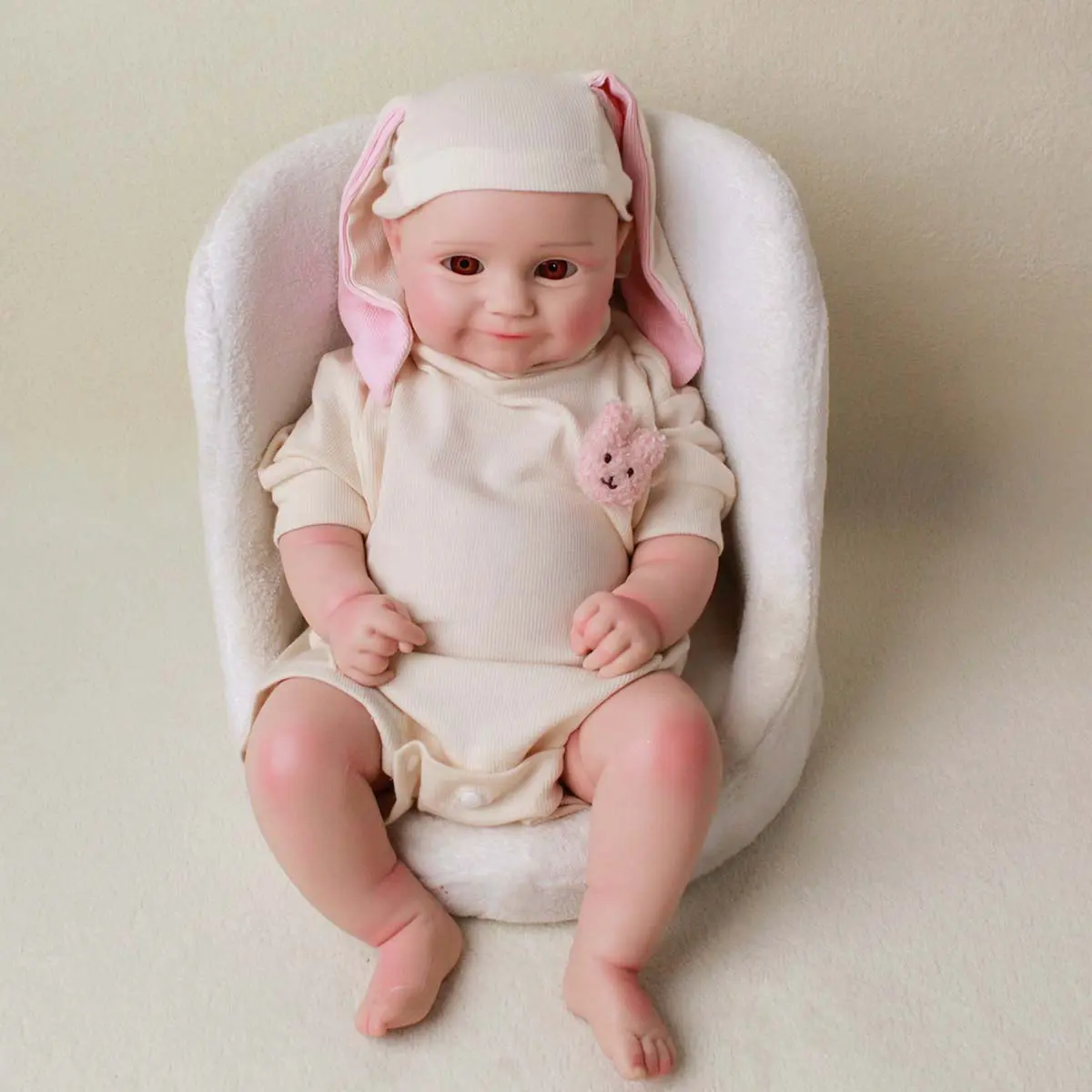 FunCuddle NO.12 Doll, 18.5-inch Baby Girl Doll，silicone doll baby，dolls for girls 6-12，silicone dolls full body newborn，realistic baby doll，Christmas gifts