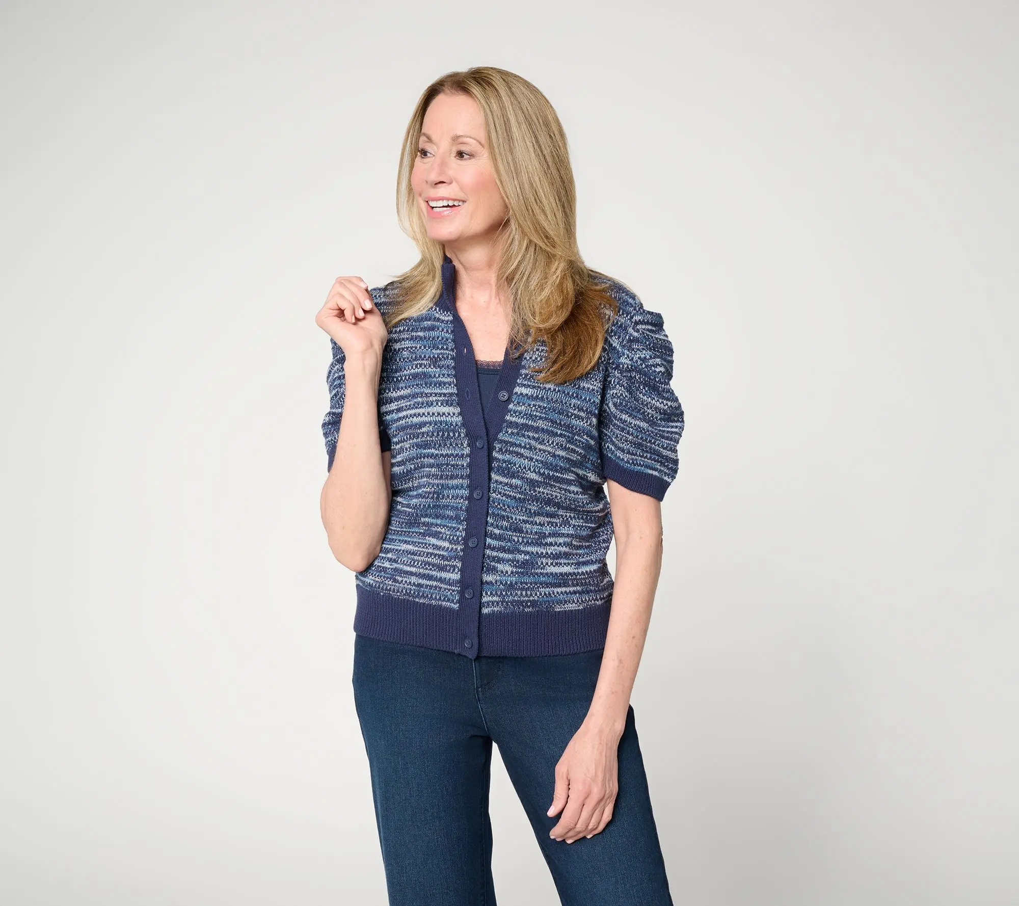 Me by Jennie Garth Multicolor Space Dyed Cardigan
