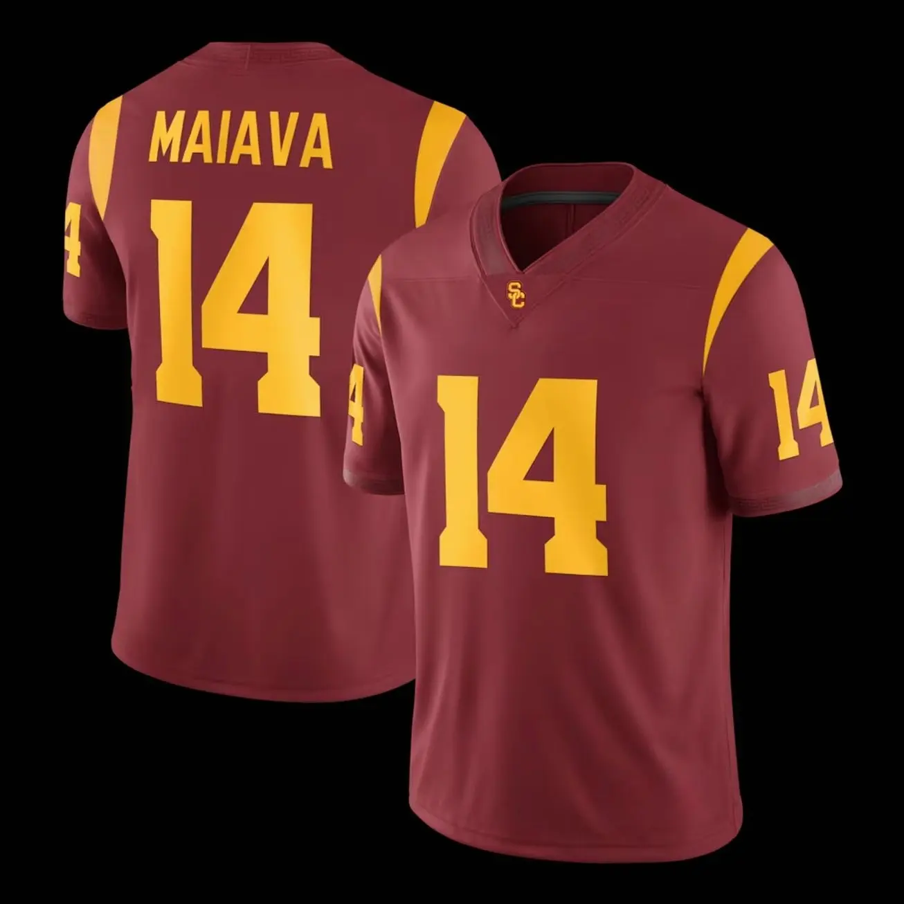 Unisex Football 14 Maiava USC TrojansTeam Game Football Jersey - Cardinal