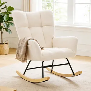 eddy Upholstered Rocking Accent Chair with Winged Back, Cozy Indoor Glider Seat for Reading, Bedroom, Living Room or Office eddy Upholstered Rocking Accent Chair with Winged Back, Cozy Indoor Glider Seat for Reading, Bedroom, Living Room or Office