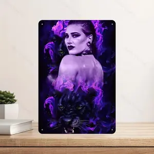 Rhea Ripley-Inspired Vintage Wrestling Metal Sign | Durable Iron Wall Art | Ideal for Gym & Man Cave Decor | Perfect Gift for Wrestling Enthusiasts