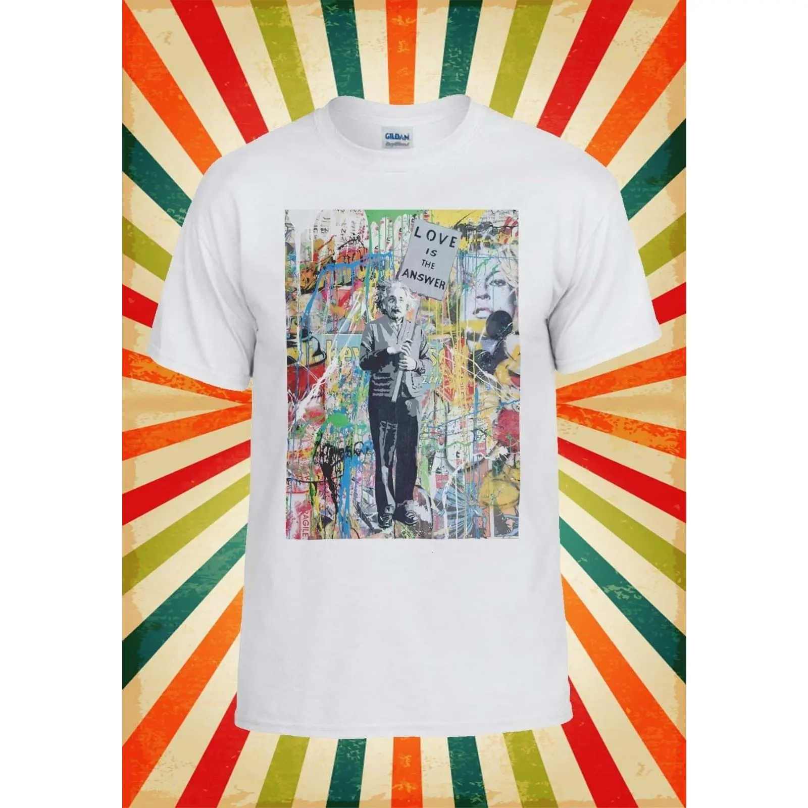 Banksy Einstein Love Is The Answer Men Women Vest Tank Top Unisex T Shirt