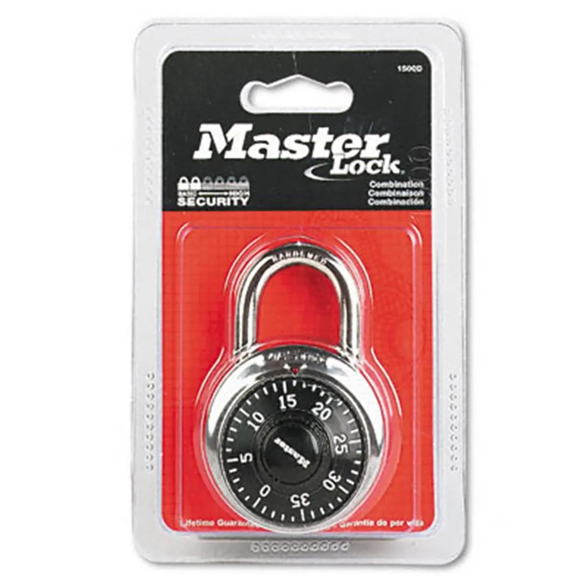 212 MAIN Anti-Theft Lockable Stainless Steel Combination Lock - 1-7/8 in Wide, Black Dial, 500 Combinations, for Motorcycle Security
