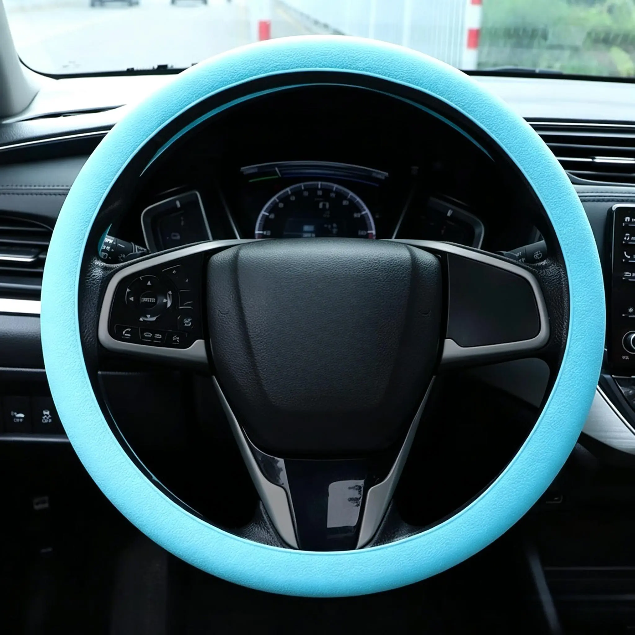 Silicone Car Steering Wheel Cover Universal Elastic Steering Wheel Booster Non-Slip Protetive Cover Car Anti-skid Accessories-YYB