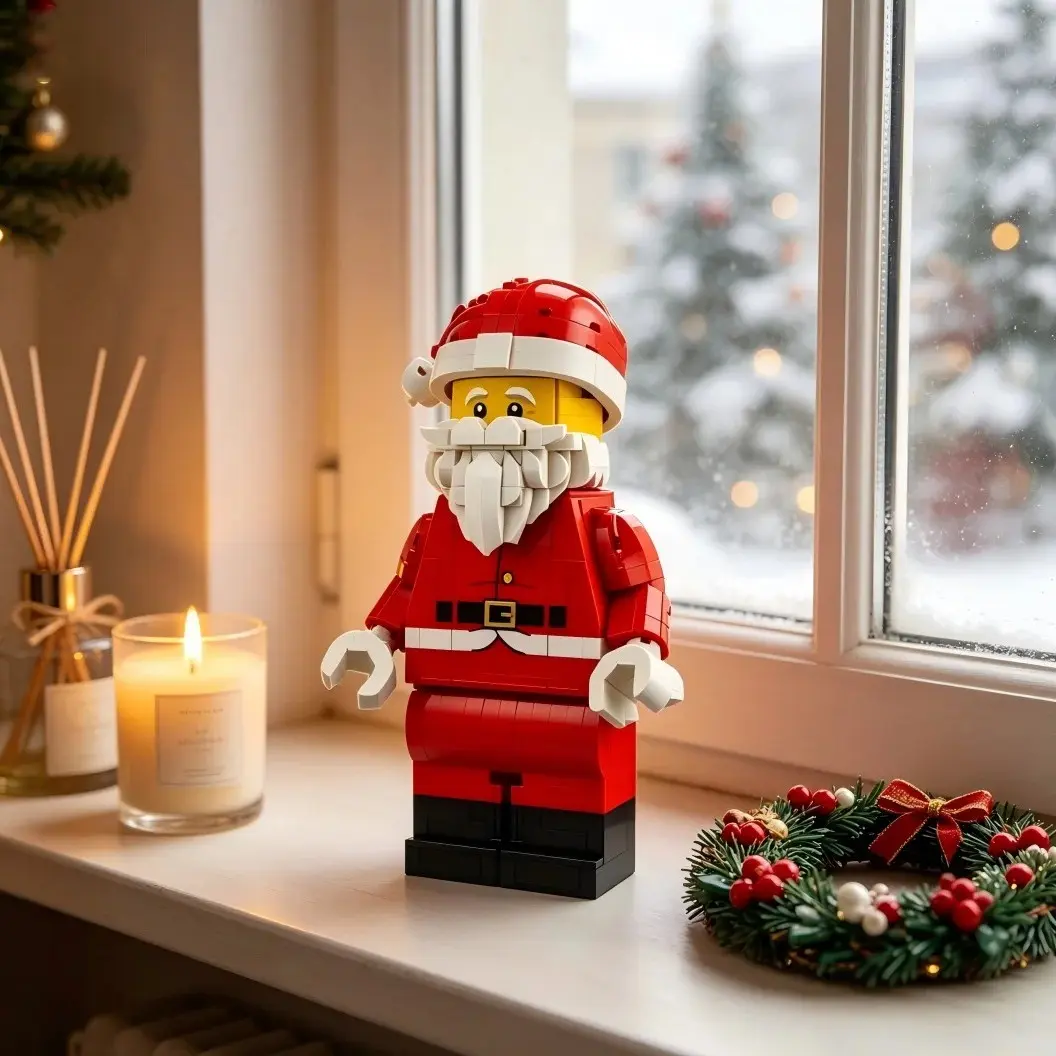 2026 Christmas Santa Building Blocks, Compatible with 40820, Birthday Gift Set, Birthday Party Decorations, Assembleable Model Kit, Collectible, Decorative, Holiday Decor
