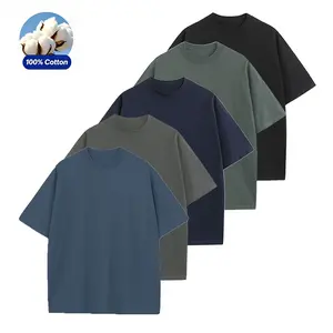 Men's 5-Pack Loose-Fitting Round Neck Shortsleeve T-Shirts - Premium Plain Menswear Clothing, Breathable Sports Top for Summer, Versatile Daily Casual Wear