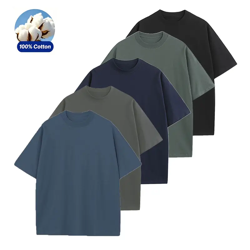 Men’s loose crew-neck short-sleeve T-shirt — premium solid-color men’s apparel, 100% pure cotton, breathable summer sports top, versatile everyday casual wear; men’s summer T-shirt, summer vibe.