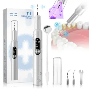 Oceantree Rechargeable Oral Plaque Remover Dental Cleaning Kit - 5 Modes, LED Light, 2 Replaceable Heads, Adjustable Water Flosser for Daily Use, Adult Gift Idea for Mother's Day