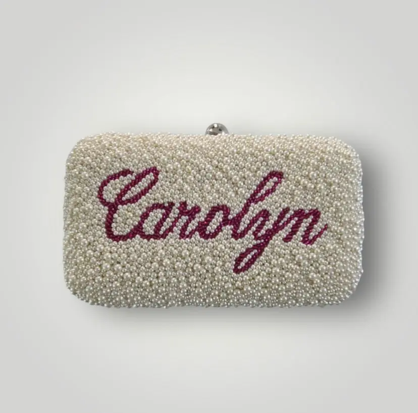 Custom Beaded Box Clutch