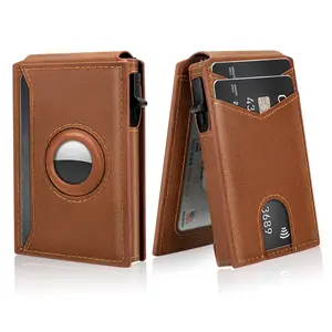 Wallet for Men, Mens Minimalist Wallet for Air Tag, Slim Wallet 6-9 Card, RFID Blocking Smart Pop Up Card Wallet, Credit Card Holder Bifold Wallet