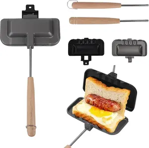 Sandwich Maker Pan, Double-Sided Sandwich Baking Pan Nonstick Sandwich Maker Flip Grill Pan Grilled Cheese Maker for Breakfast Pancakes Omelets Frittatas Toast