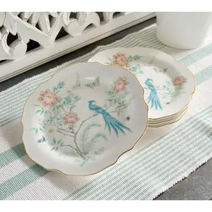 Mrs. H by Dee Hilfiger Set of 4 Appetizer Plates  Dinnerware Serving  Ceramics