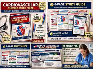 Cardiovascular Nursing Study Guide | Cardiac Anatomy, Physiology, Meds (Digital Download)