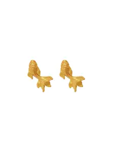 Mini Goldfish Earrings Set, 18k Gold Plated Studs, Cute Fish Design Jewelry for Women, Elegant Ear Accessories