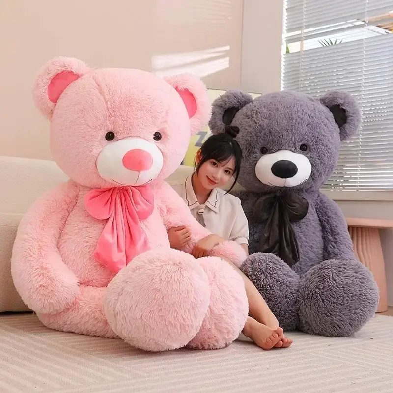 80/100cm Big Size Bear Plush Toy Giant Stuffed Animals Birthday Valentines Day Gift Soft Pillow Dolls Grilfriend Girl