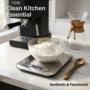 Digital Food Scale 5000g/1g Precision, Kitchen Scale for Baking Cooking & Meal Prep, Grams & Ounces with Tare Function