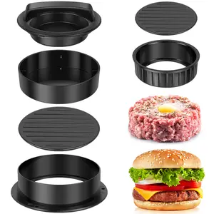 Hamburger Press Patty Maker, 3 in 1 Detachable Non Stick Burger Mold Grilling Accessories Ideal Present for Family