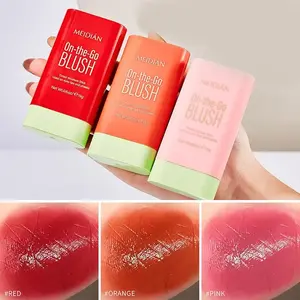 Long-lasting Blush Stick,1 Box MultifunctionalBlush for Cheeks, Lips, Eyes, Waterproof GlowBlush Stick, Natural Look Blush for Daily MakeupRed Rouge Cosmetics, Face Tint Lip Tint, BeautyProducts Blend Dewy Oil Organic Shea