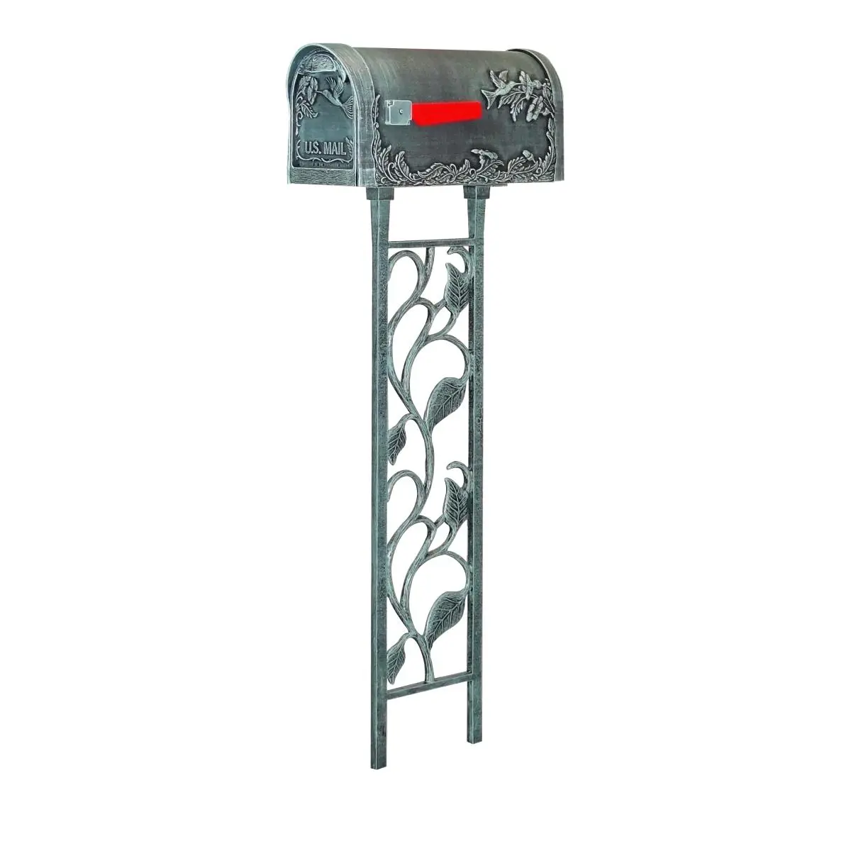 Special Lite SCB-1005-450-VG Hummingbird Curbside with Floral Mailbox Post, Verde Green