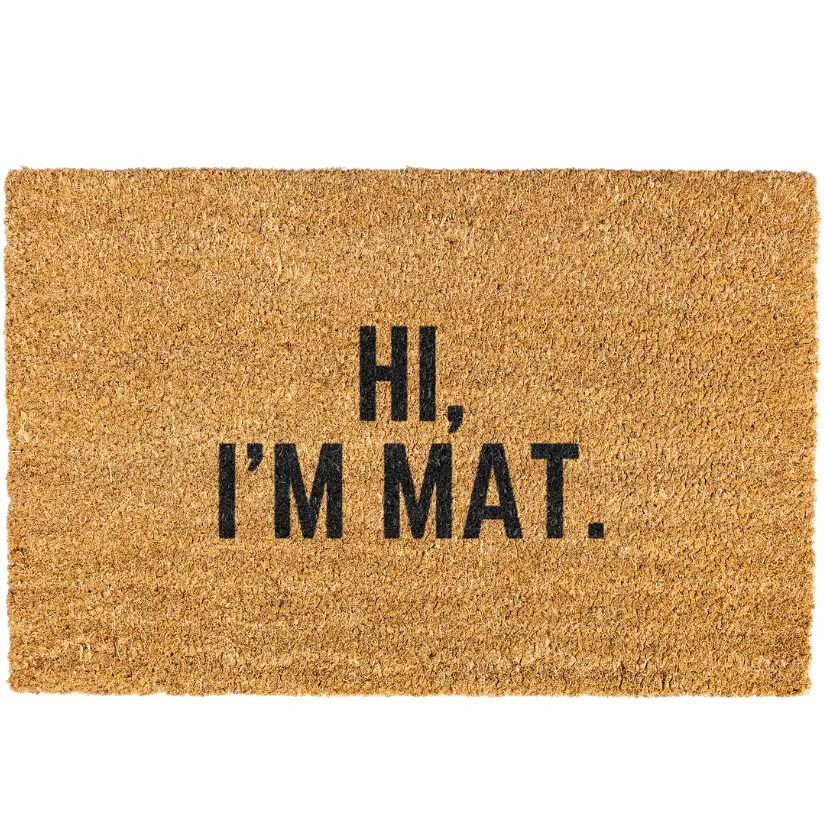 Hi I'm Mat Door mat, Funny, Decorative Mat, Welcome Mat, Funny Welcome Mat, Go Away Non-slip, Indoor, Outdoor, 10Merch