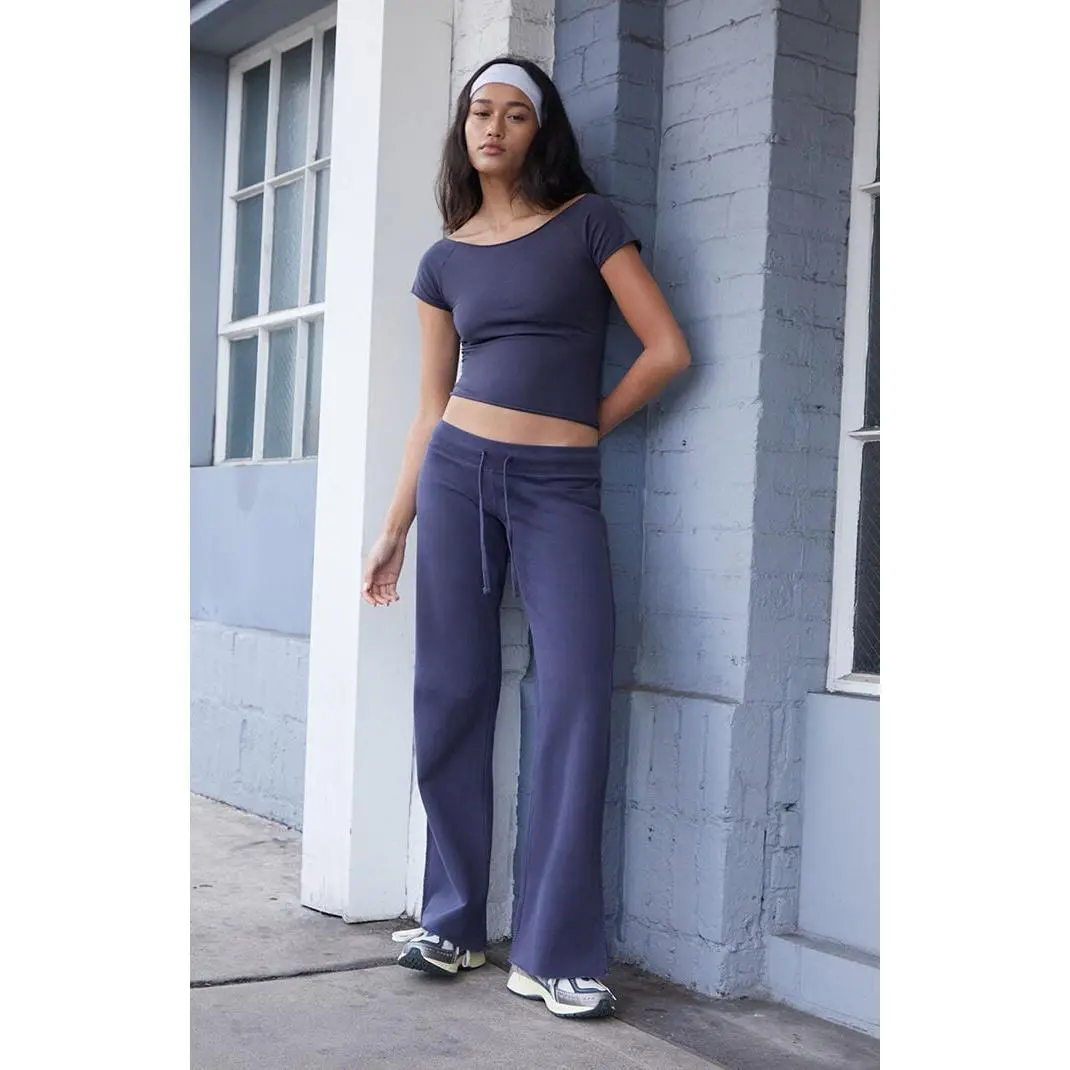 John Galt Women's Blue Hilary Soft Baggy Sweatpants