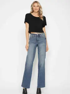 Judy Blue Mid Rise "Tummy Control" Vintage Straight Denim Jeans 88870