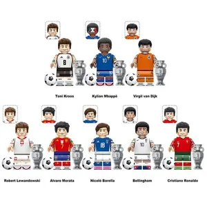 Professional World Soccer Player Figurines Set With Printed Team Jerseys