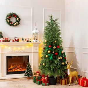3ft/4ft/5ft UV Resistant Norfolk Pine Tree with Real Pinecones & Soft Real Touch Leaves, 60in Realistic Artificial Norfolk Pine Christmas Tree, Faux Pine Tree for Patio Porch Christmas Decor