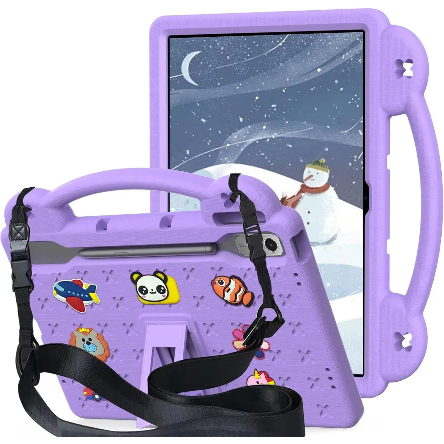Lenovo Tab P12 (2023) 12.7in Tablet Cover & Casing, Durable Lightweight Shockproof Protection Accessory with Foldable Stand, Handle, Shoulder Strap, Ideal Gift for Girls, Accessories