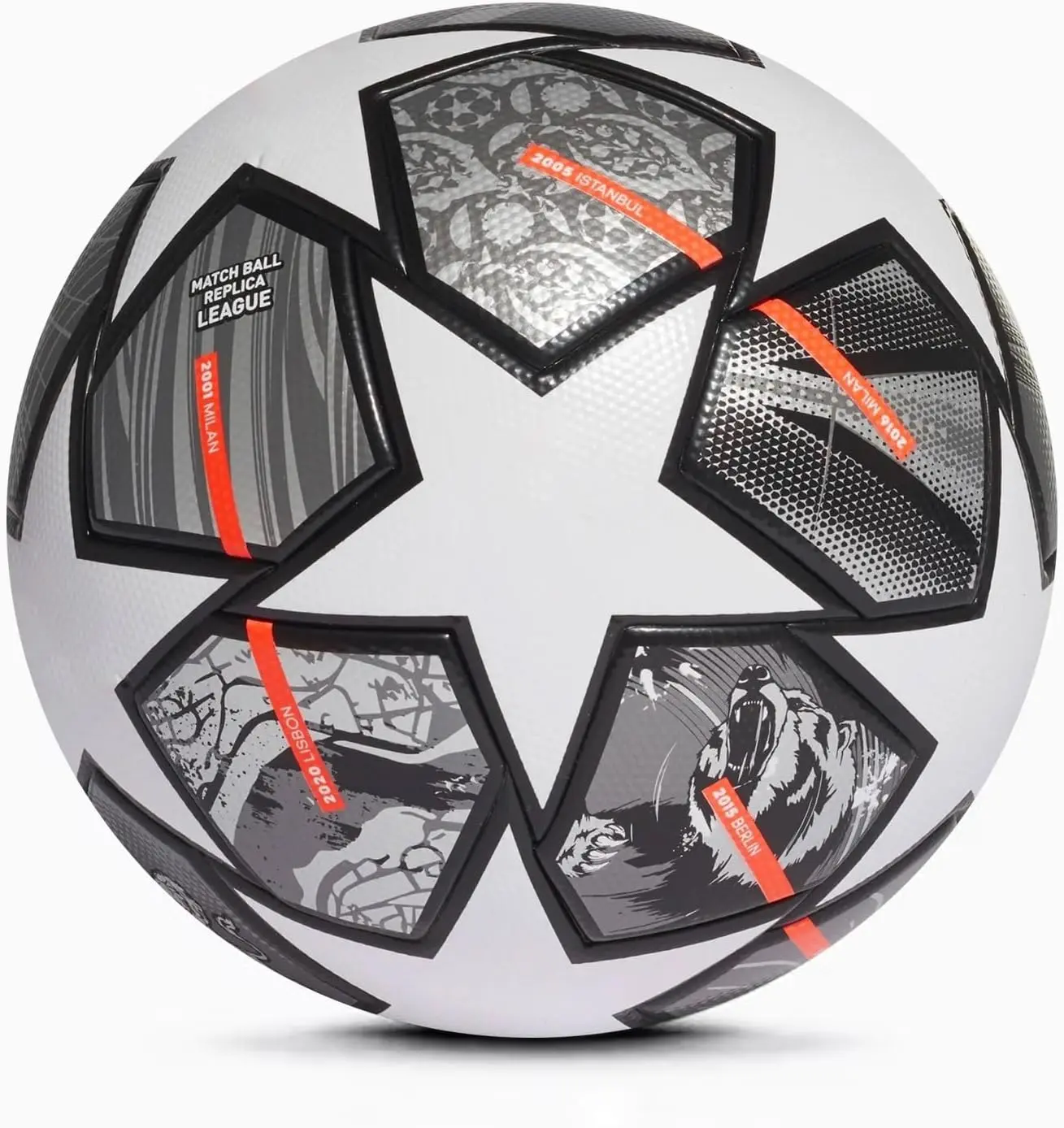 Champions League Thermal Bonded Seamless Design Football Ball - Size 5 Blue Soccer Gear, Reliable Performance Football Equipment, Kids' Birthday Gift & Fans' Memorabilia Collectible
