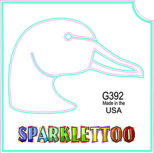 212 MAIN G392-2 Ruby Red Paint 2-Ply Duck Shape Glitter Tattoo Stencil, 1.5x2.3x2.3 in, FDA Safe, Easy to Apply, 100-Pack, Glitter Finish, Men's Costume Accessory