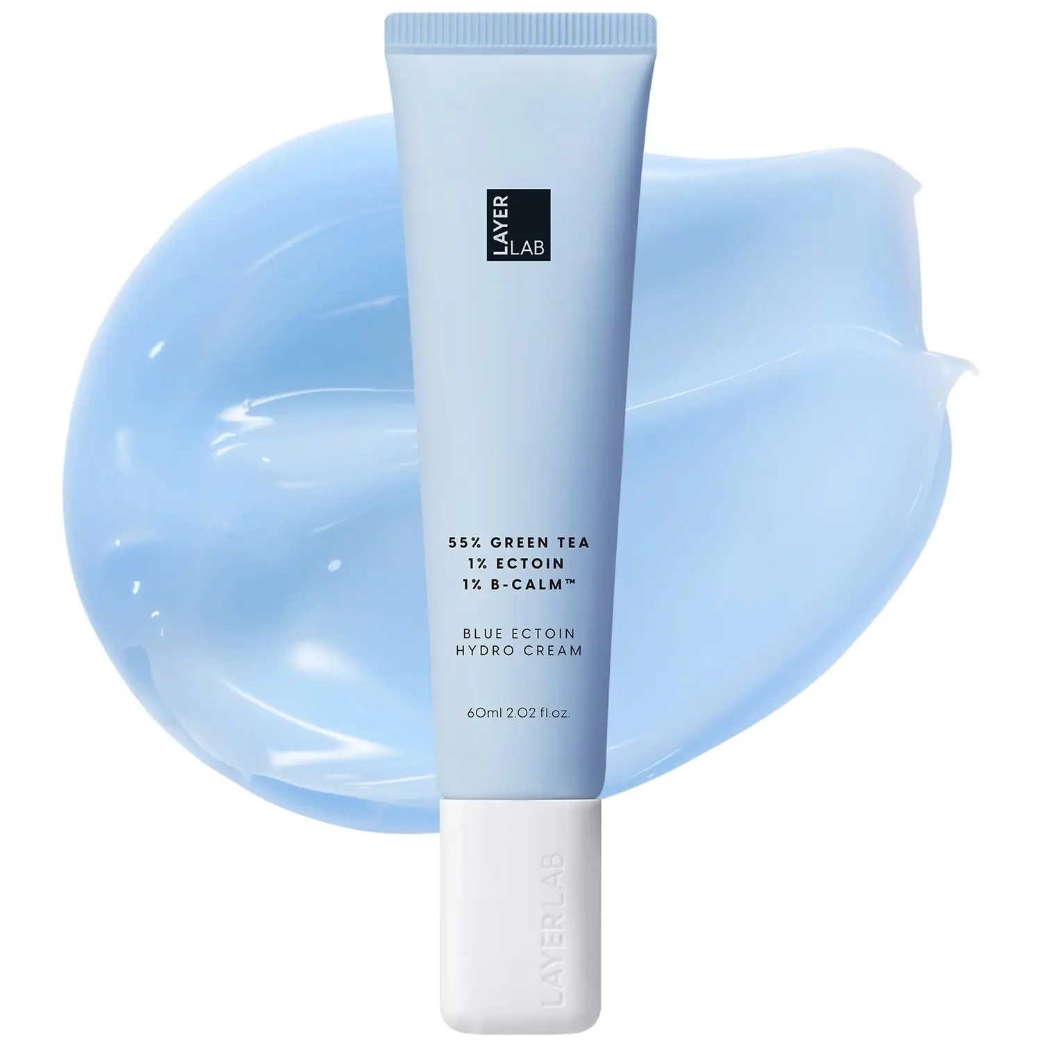 LAYERLAB Blue Ectoin Hydro Cream, Daily Face Moisturizer with Ectoin & Azulene for Dry, Sensitive Skin, Gentle Cooling Hydration & Moisture Support, Korean Skincare Face Cream, 60ml / 2.02 fl oz Moisturizing