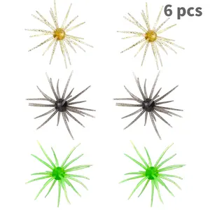 6PCS TPE Biomimetic Sea Urchin Soft Bait – Floating Swimming Action, Natural Fish Attractant, Deadly for Stream Bass & Trout ! Must-Have for Shore & Boat Fishing