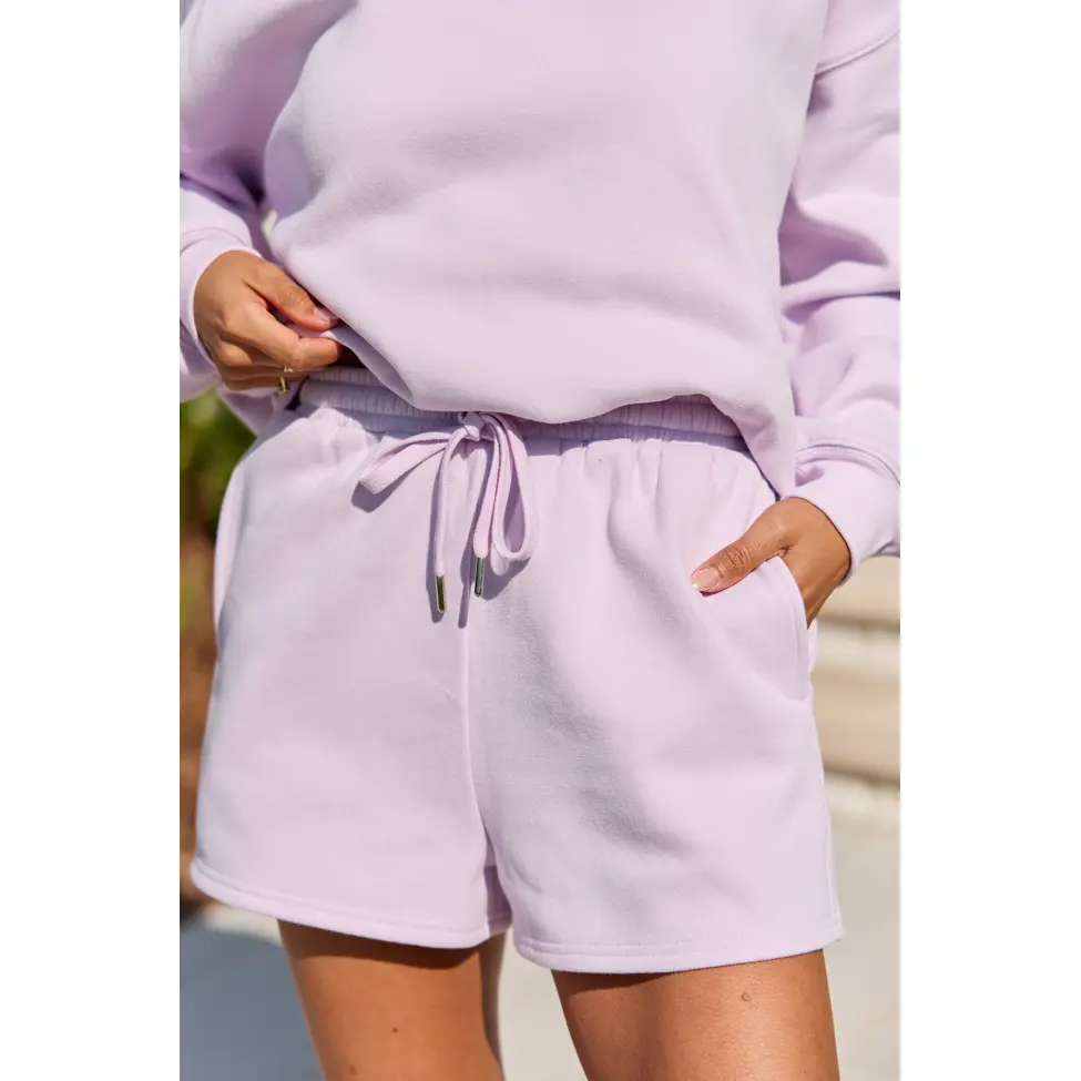 Everyday Ease Purple Fleece Shorts