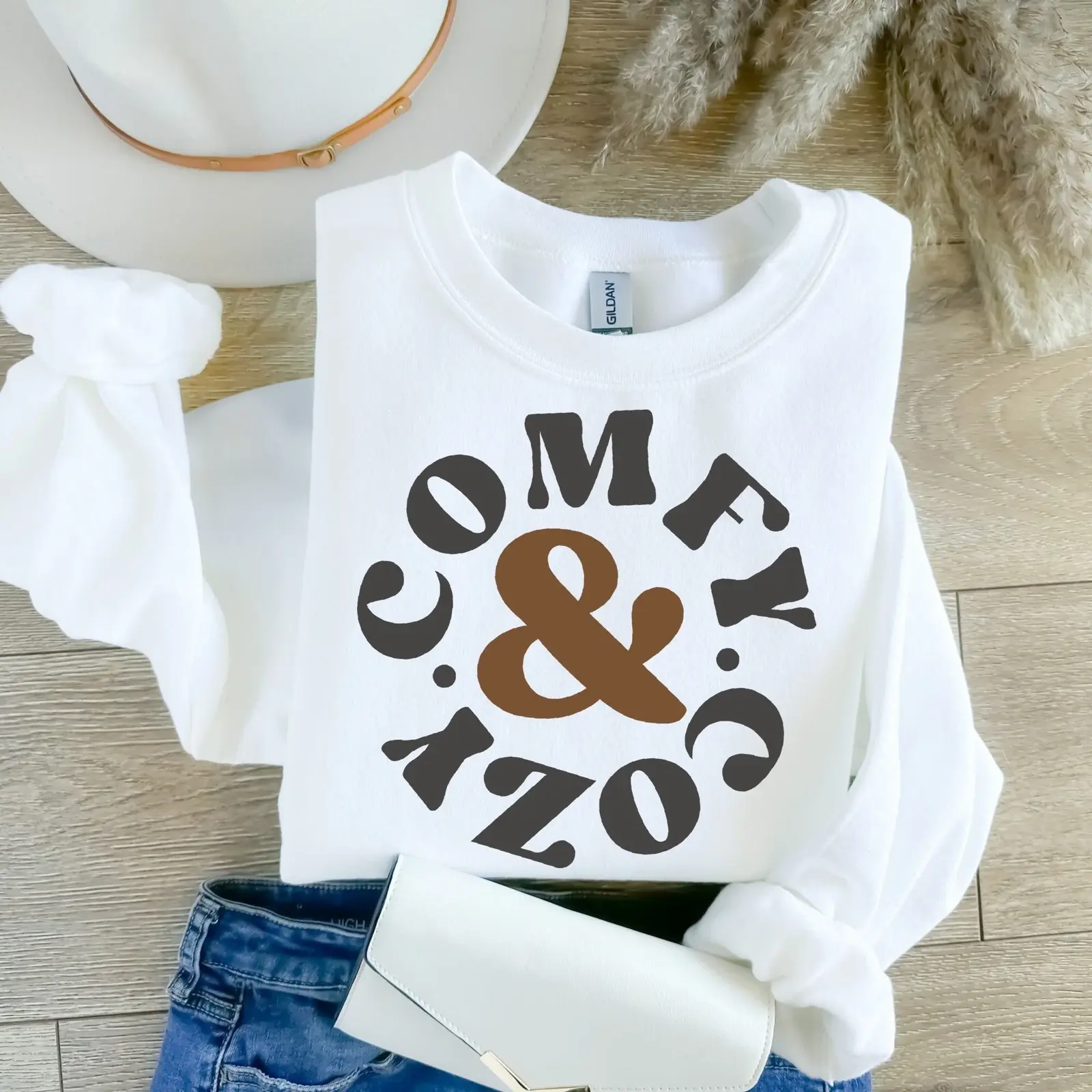 Comfy And Cozy Sweatshirt , Cozy Season Sweatshirt, Winter Cozy Season Crewneck, Trendy Winter Gift, Holiday Season Womenswear