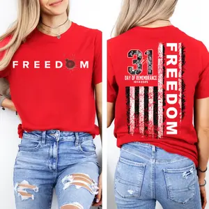 Freedom 14th October Wear Red Ver 2 T-Shirt, Remembrance Day Shirt, 31 Years Day of Remembrance Shirt, Tribute CJK Men Women Casual Cotton Tee, Graphic True American Patriot Top