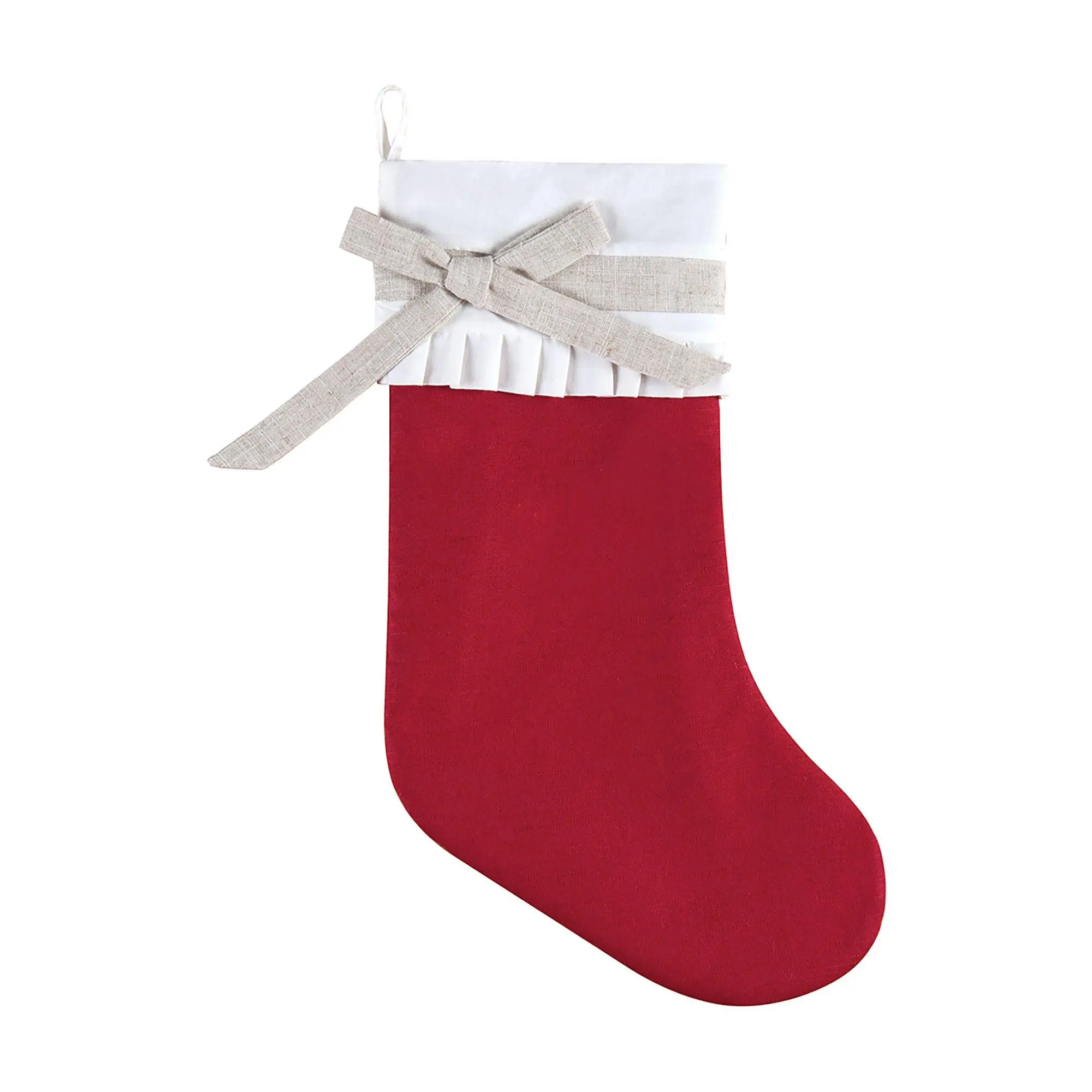 C&F Home Red Linen Holiday Stocking