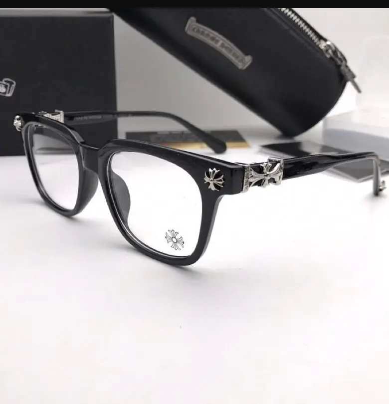 Luxury Square Eyeglasses Frame for Men & Women, Vintage Black Optical Glasses, Fashion Clear Lens Eyewear