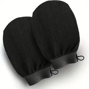 Body Scrub Gloves (Turkish Kessa Mitts) for Exfoliation, Dead Skin Removal and Deep Cleansing