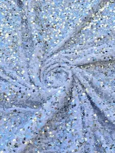 Silver White Sequin on Velvet