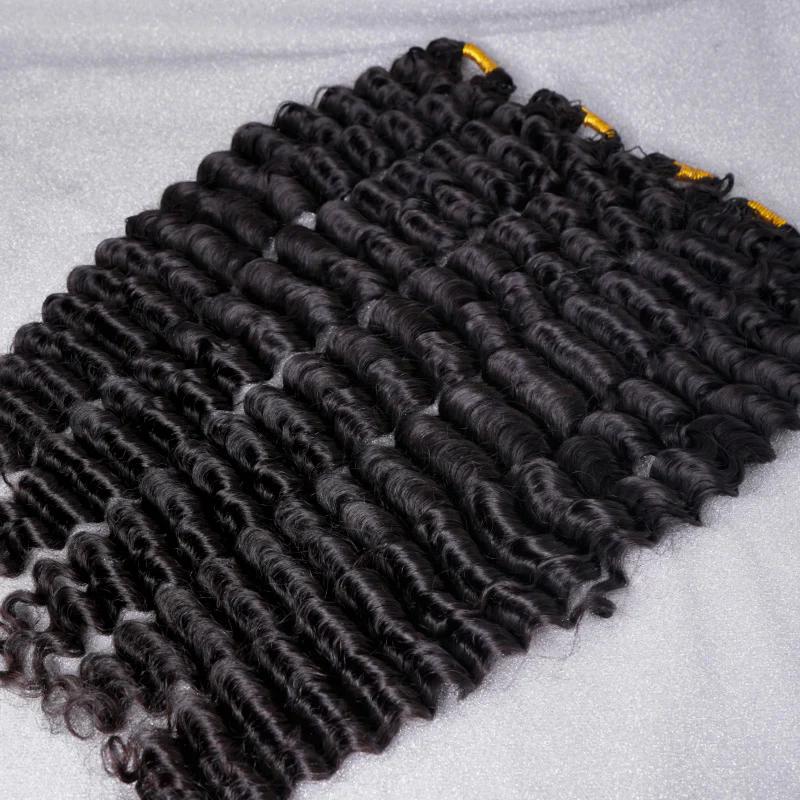 ISEE HAIR Crochet Hair Deep Wave Human Hair Extensions Miracle Knots Friendly for Boho Braids – Defined Curls Pre-Separated 50g/Pack (32-38 Strands Per Pack）4-5 Packs for Full Head, Protective Hairstyles For Black Women#greenish#TikTokShopSpringGlowUp