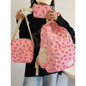 Butterfly Print Backpack Set, Large Capacity Shoulder Bag for Students, Travel Lightweight Casual Style, Trendy Design, Backpacks Women, Cute Versatile Backpack