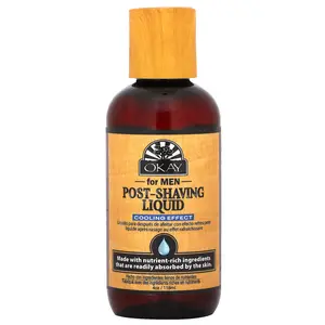 Okay Pure Naturals Post-Shaving Liquid For Men, Cooling Effect, 4 oz (118 ml)