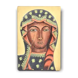 Late 1800's Black Madonna of Czestochowa Antique Portrait Painting