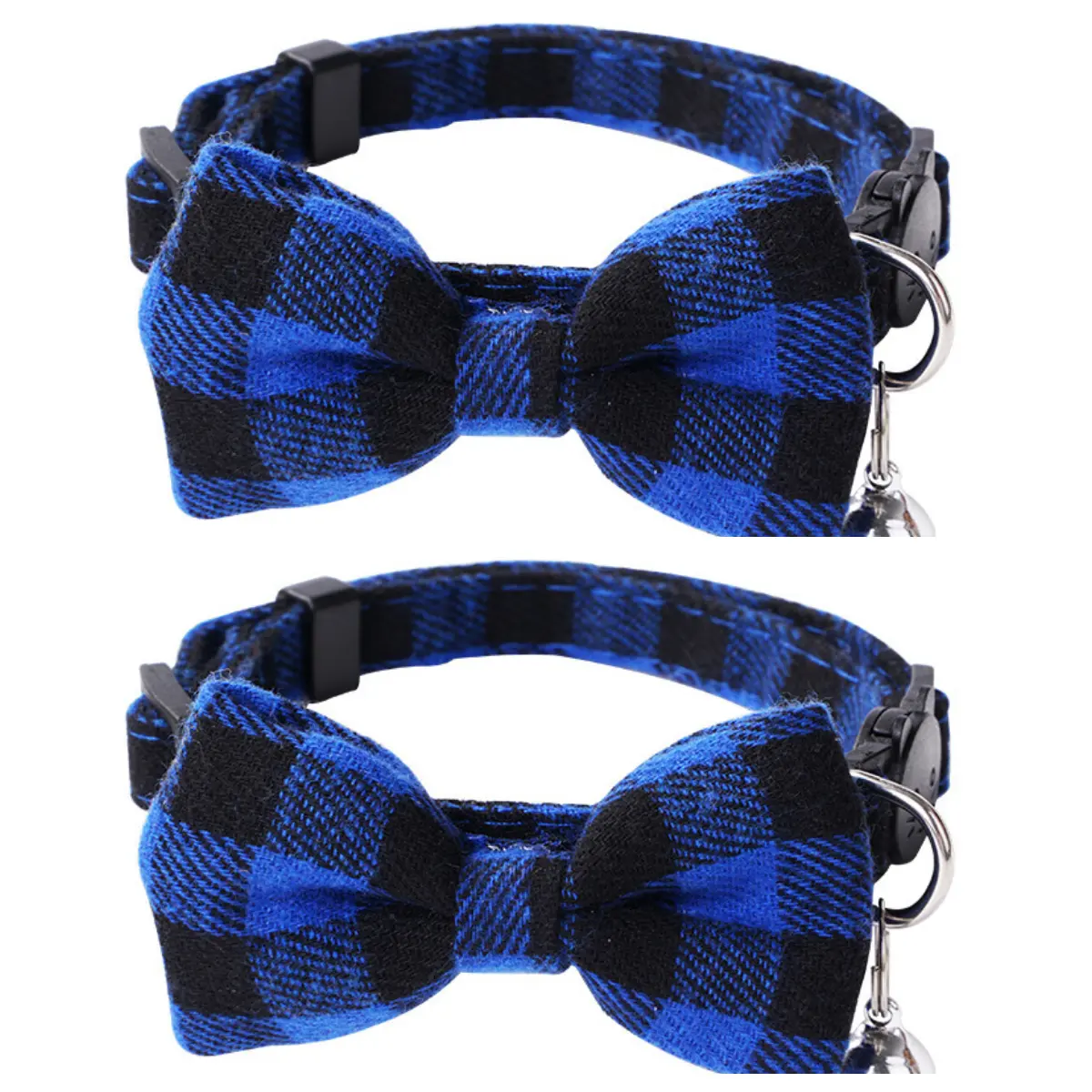 Blue + blue plaid collar
