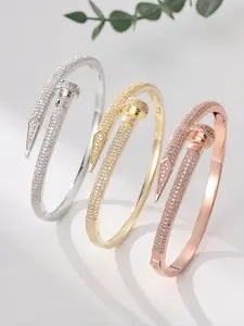 Elegant Zirconia Stud Bracelet, Non-Fading Luxury Accessory, Stylish Micro-Pave Design, Perfect Gift for Women & Girls