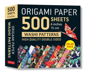 Origami Paper 500 sheets Japanese Washi Patterns 6" (15 cm): Double-Sided Origami Sheets with 12 Different Designs (Instructions for 6 Projects Included) Loose Leaf