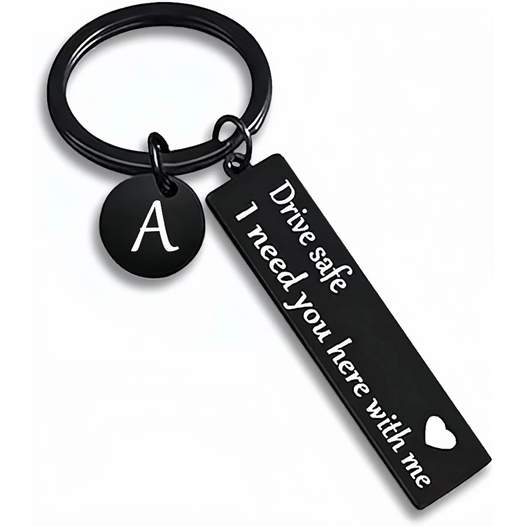 Stainless Steel Engraved 26-Letter Safe Reminder Keychain, Fashion Accessory Gift for Boyfriend on Birthday, Christmas, Stainless Steel Keychain, Keychain Accessory