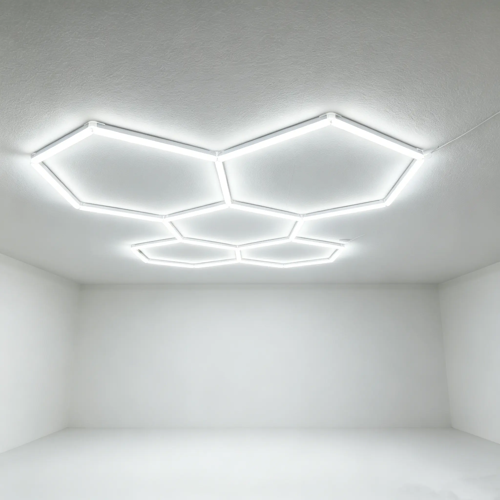 5 Grids Hexagon 5000K LED Garage Lights: 24Pcs Updated 168W 20160LM Super Bright Hex Lighting Ceiling LED Shop Light for Garage, Car Detailing, Workshop, Warehouse, Gym, Basement