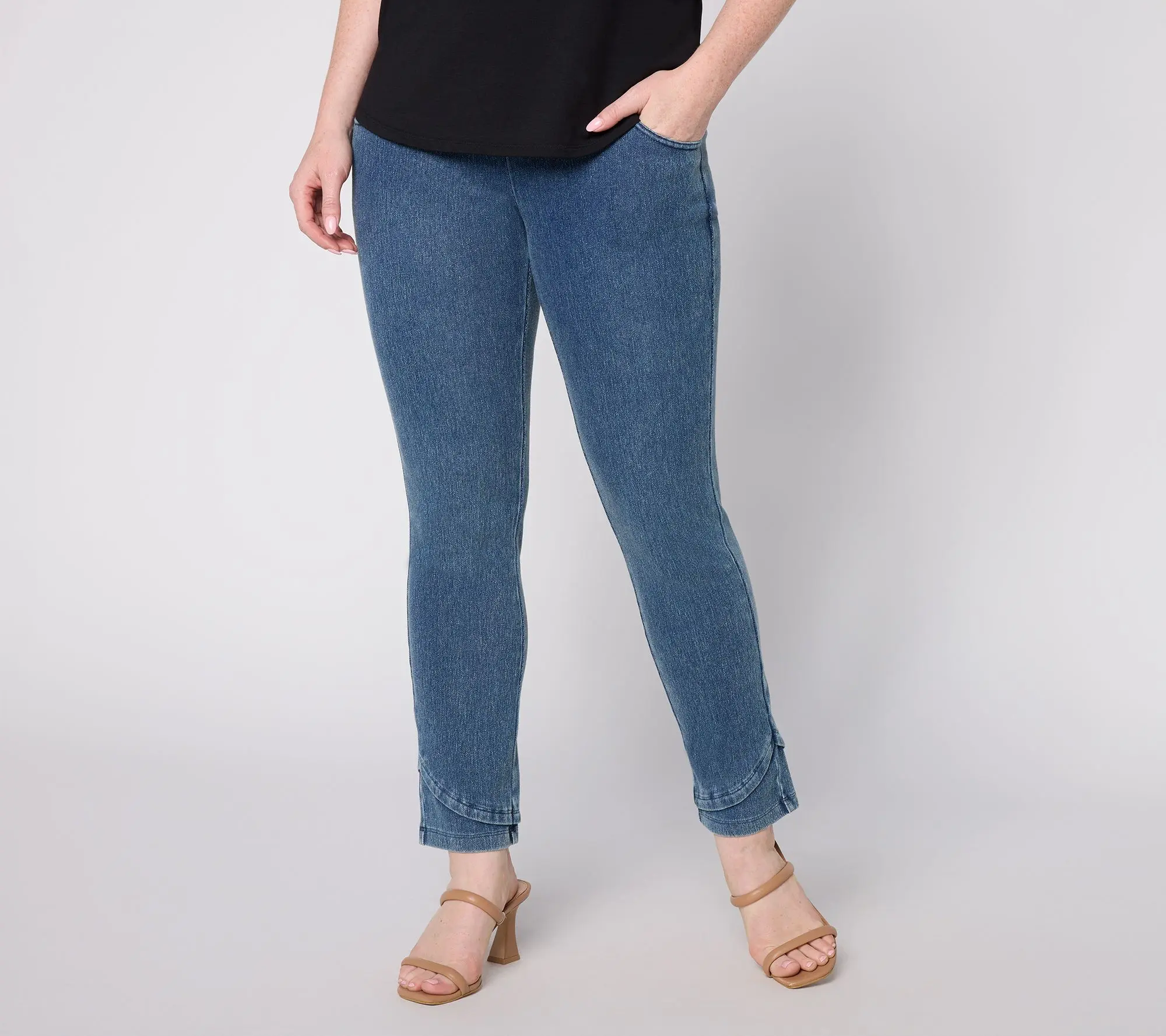 Women with Control Petite Prime Stretch Denim Slim Leg Ankle Pants